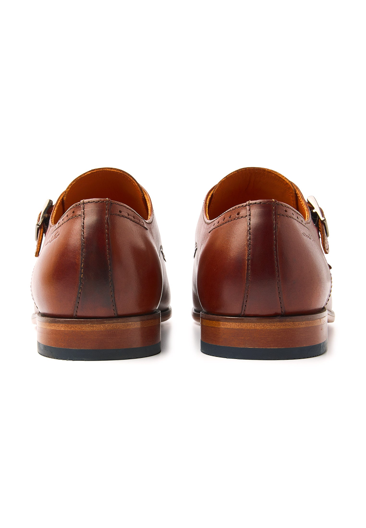 Cognac-Glattleder Rhodes Schnallenschuh
