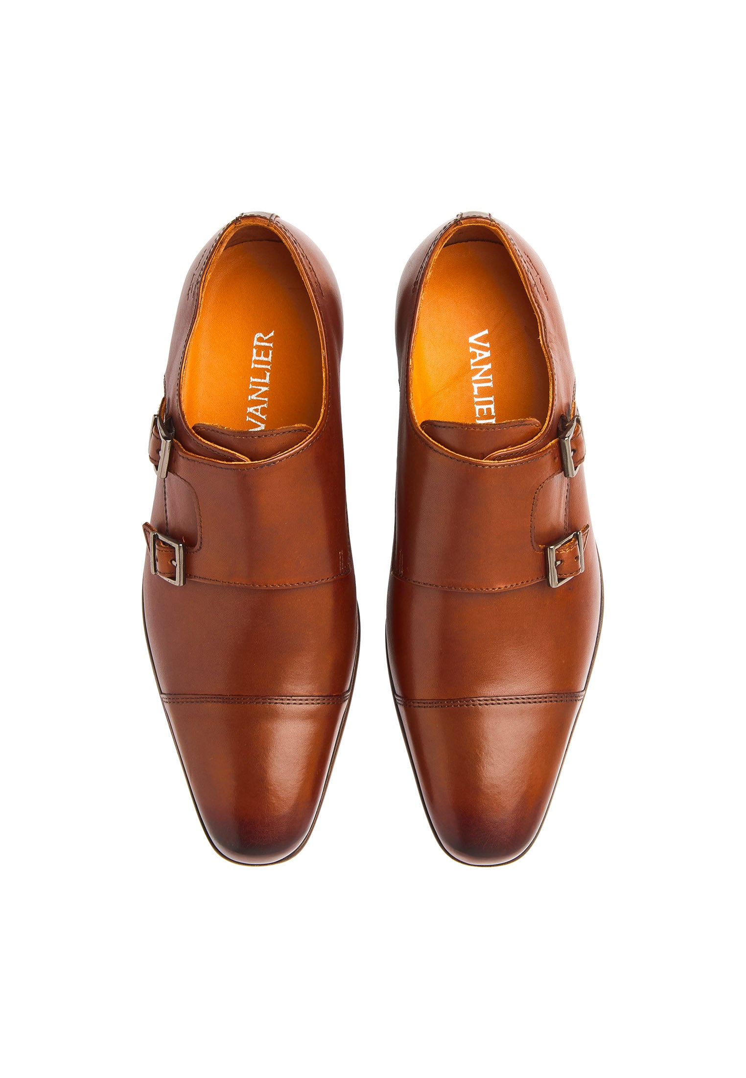Cognac-Glattleder Rhodes Schnallenschuh