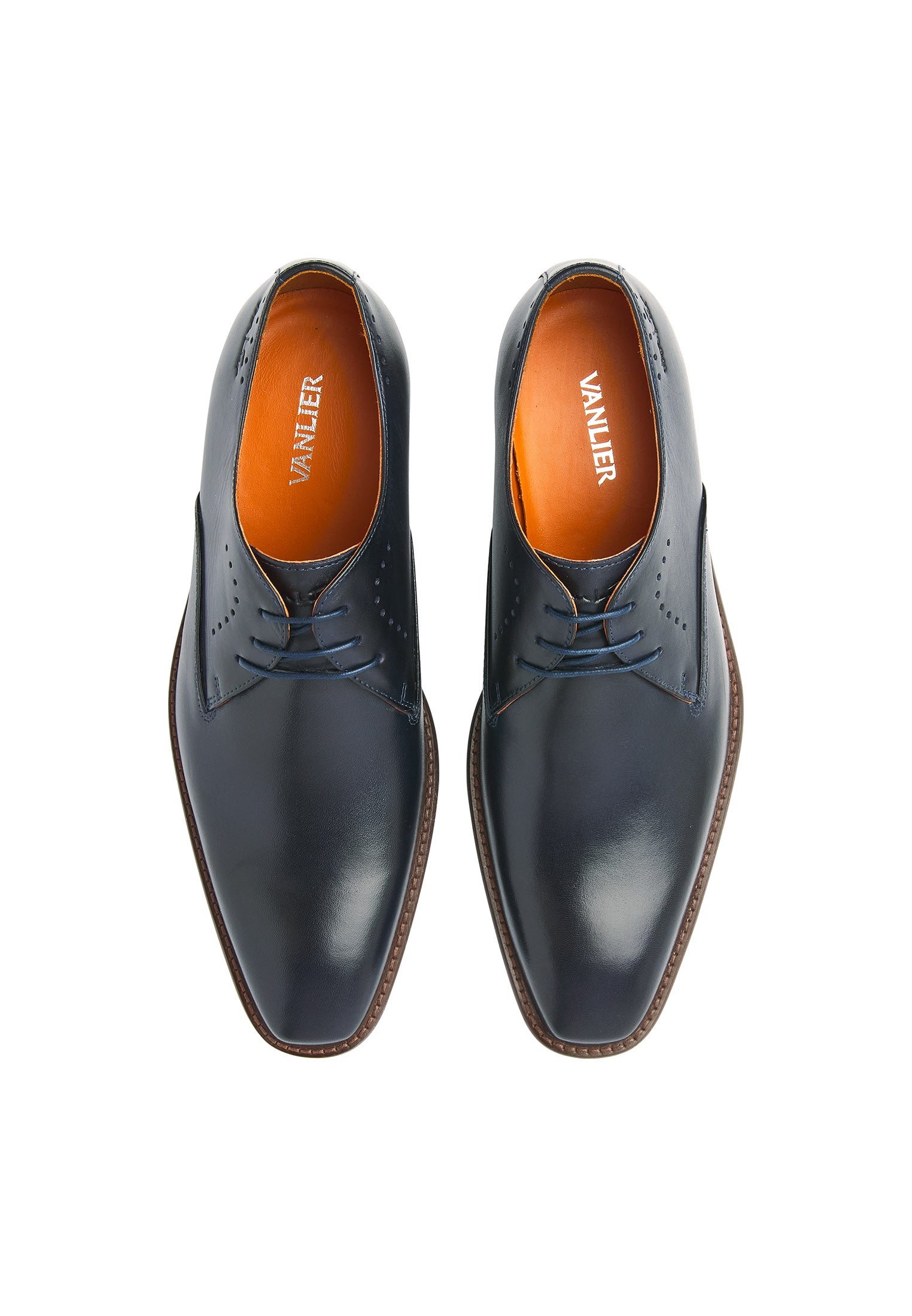 Navy blauw gladleren Carvalho veterschoen