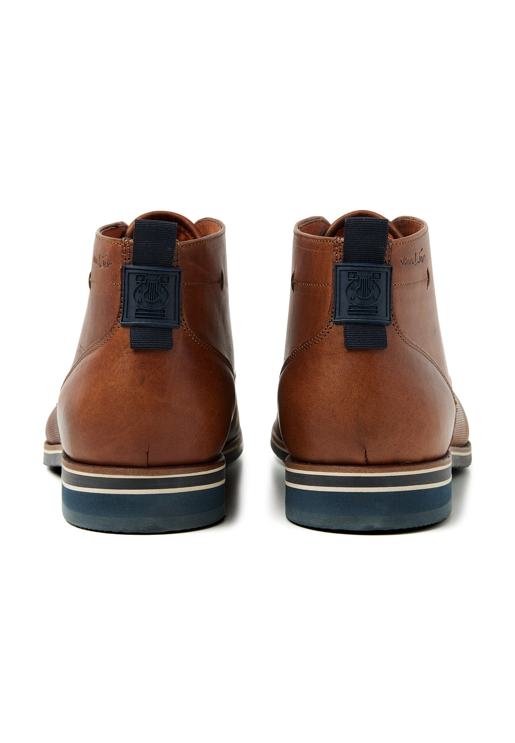 Braun cognac Glattleder Sabinus Schnürschuh mit feinem Print