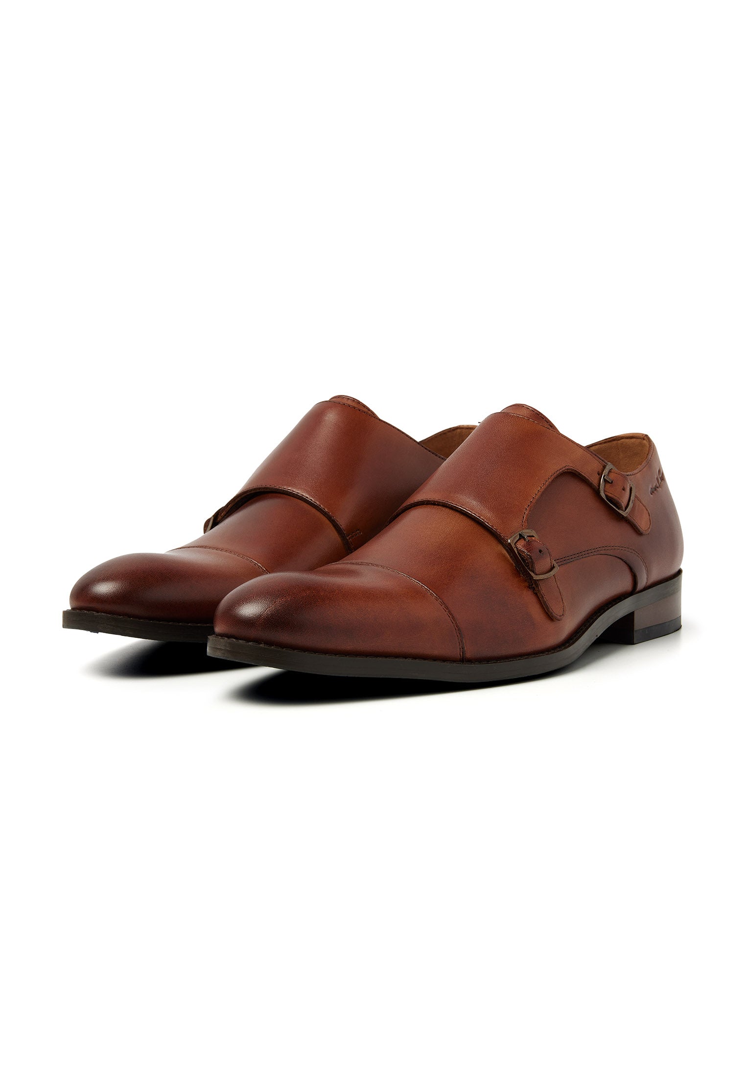 Cognac Glattleder Vienna Schnallenschuh