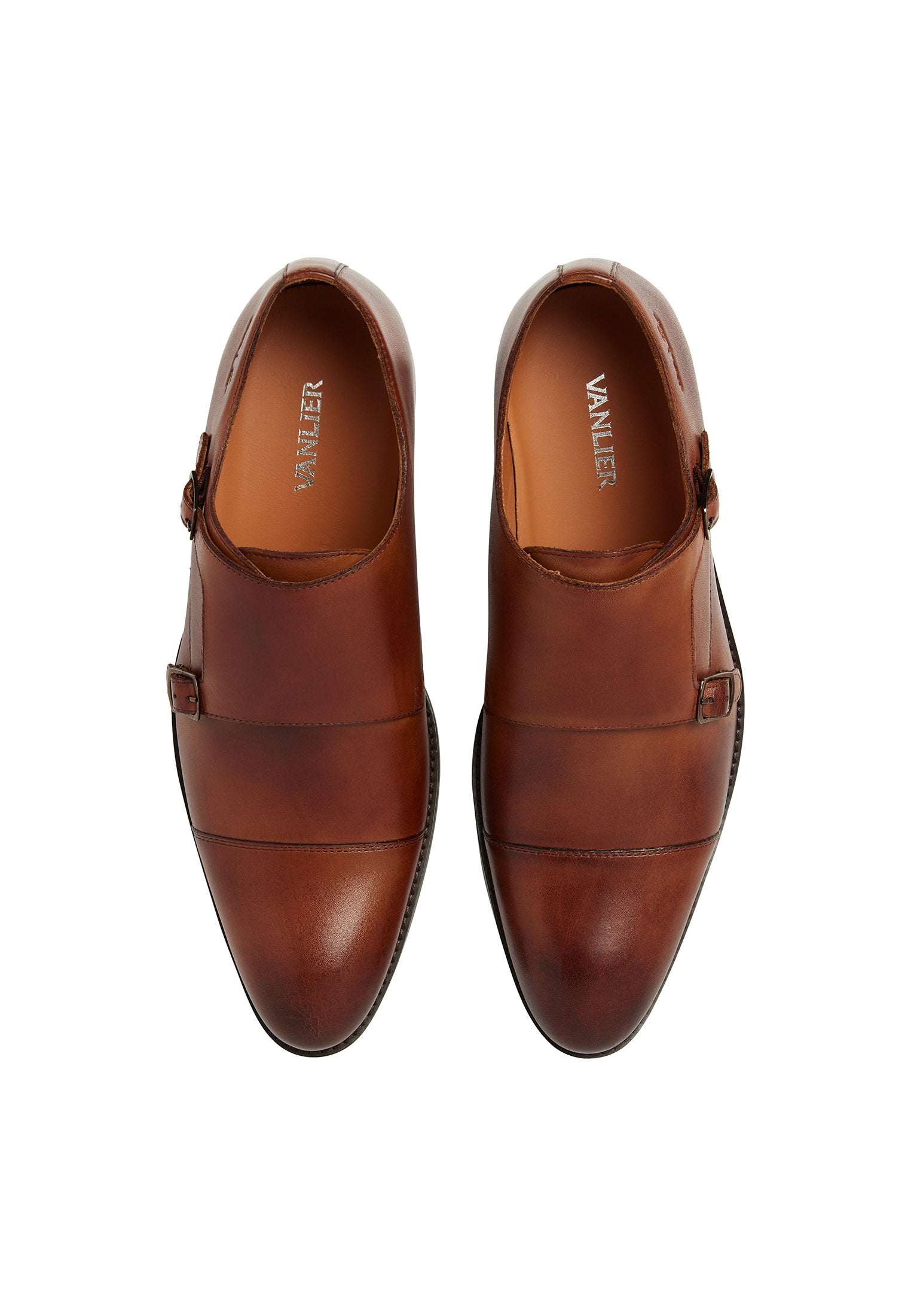 Cognac Glattleder Vienna Schnallenschuh