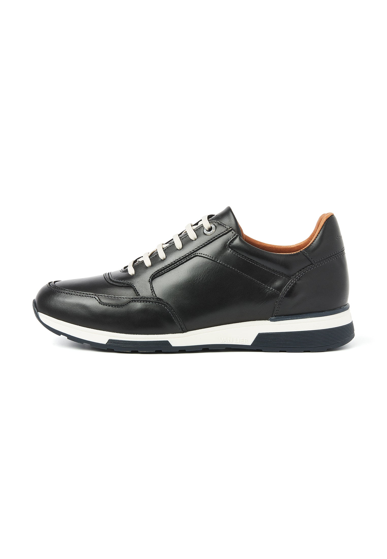 Zwart gladleren Positano sneaker