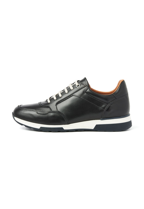 Zwart gladleren Positano sneaker