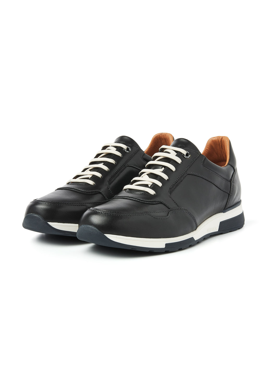 Zwart gladleren Positano sneaker