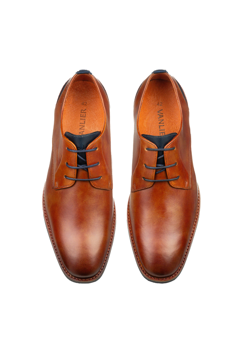 Cognac Glattleder Amalfi Schnürschuh