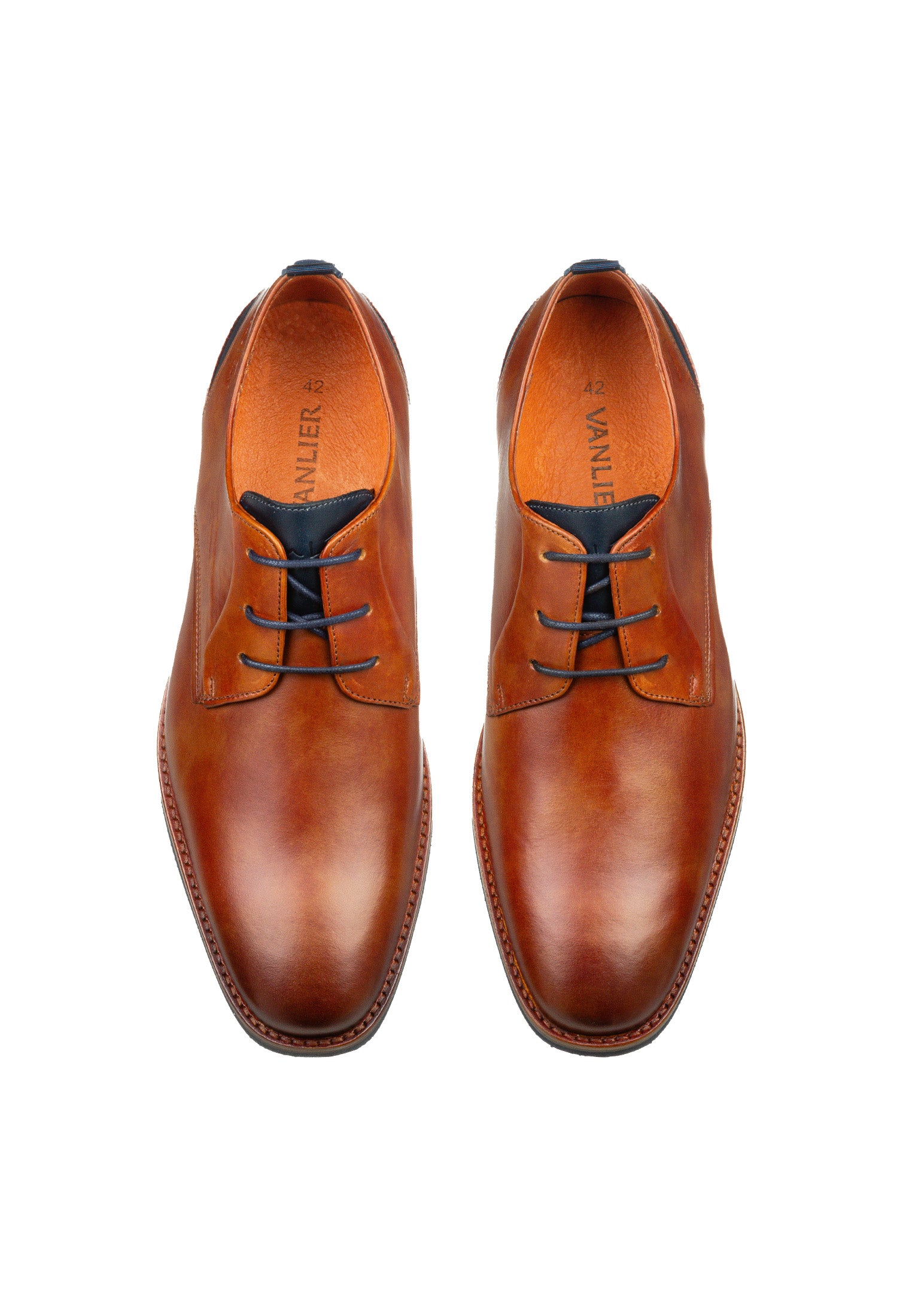 Cognac Glattleder Amalfi Schnürschuh