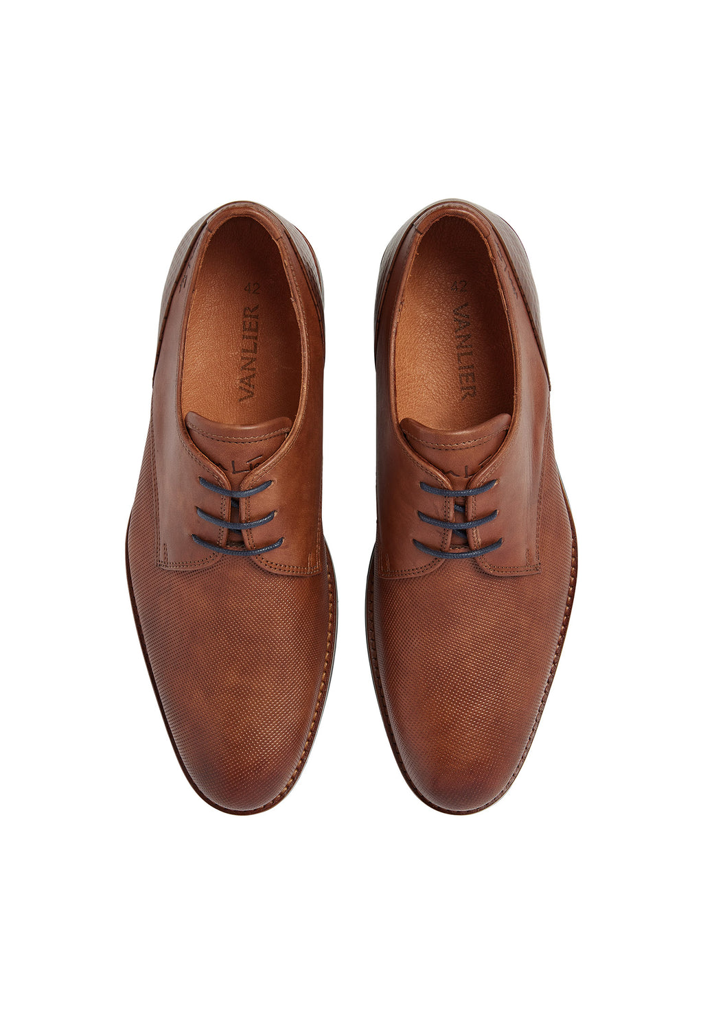 Hell cognac gladleren Sabinus veterschoen