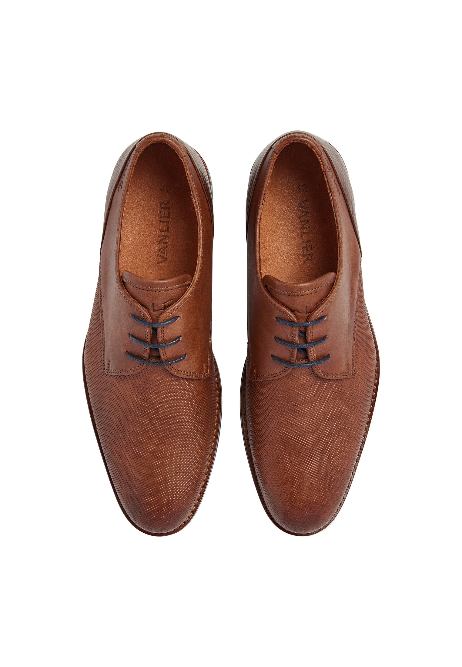 Hell cognac gladleren Sabinus veterschoen