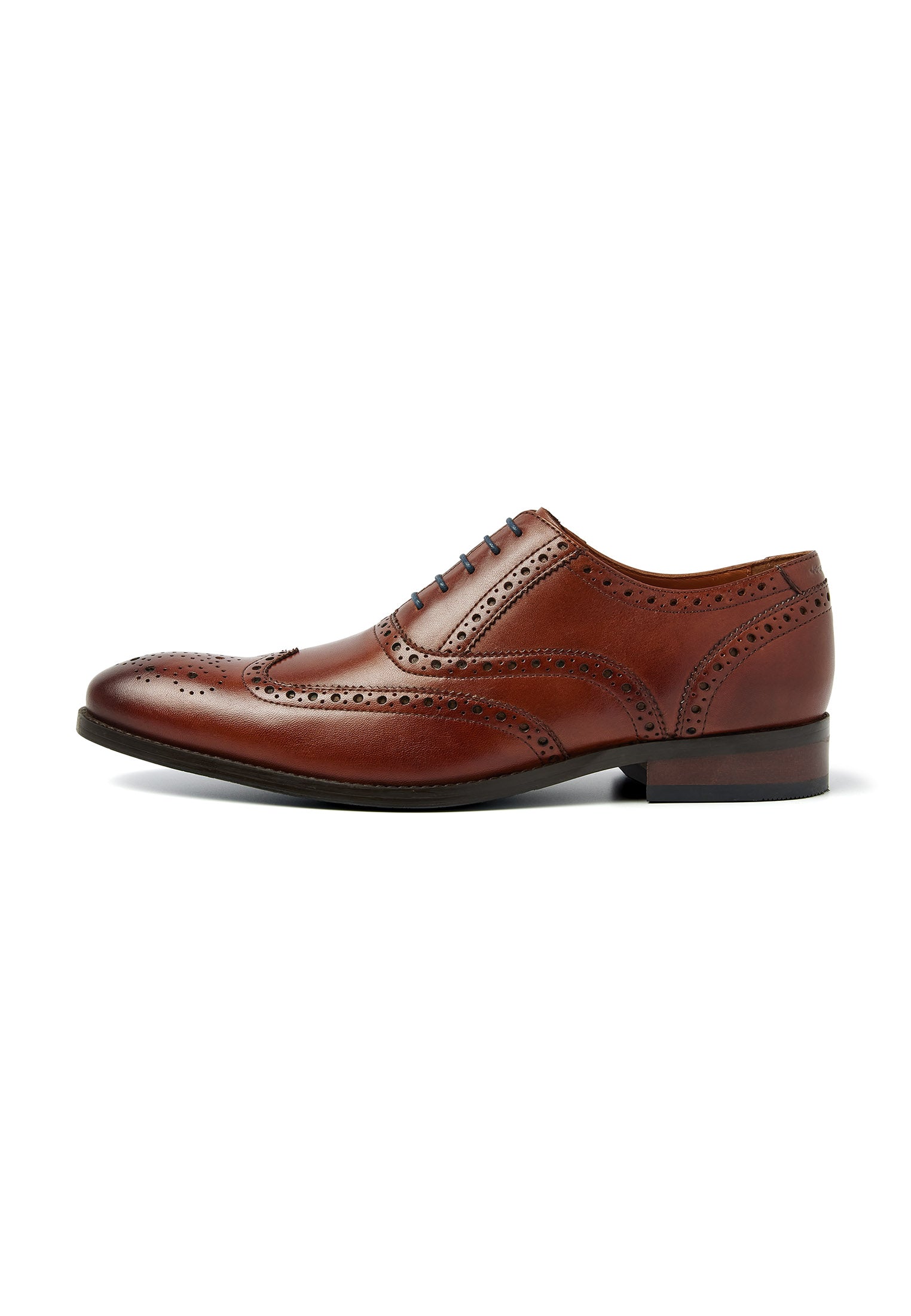 Cognac Glattleder Vienna Brogue Schnürschuh