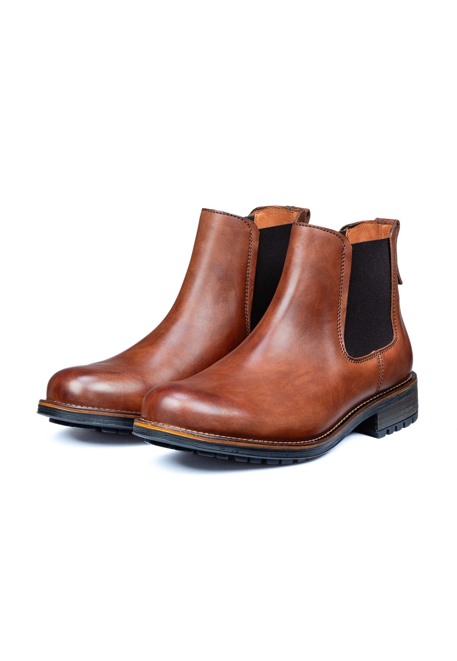 Hell cognac gladleren Fritz chelsea boot