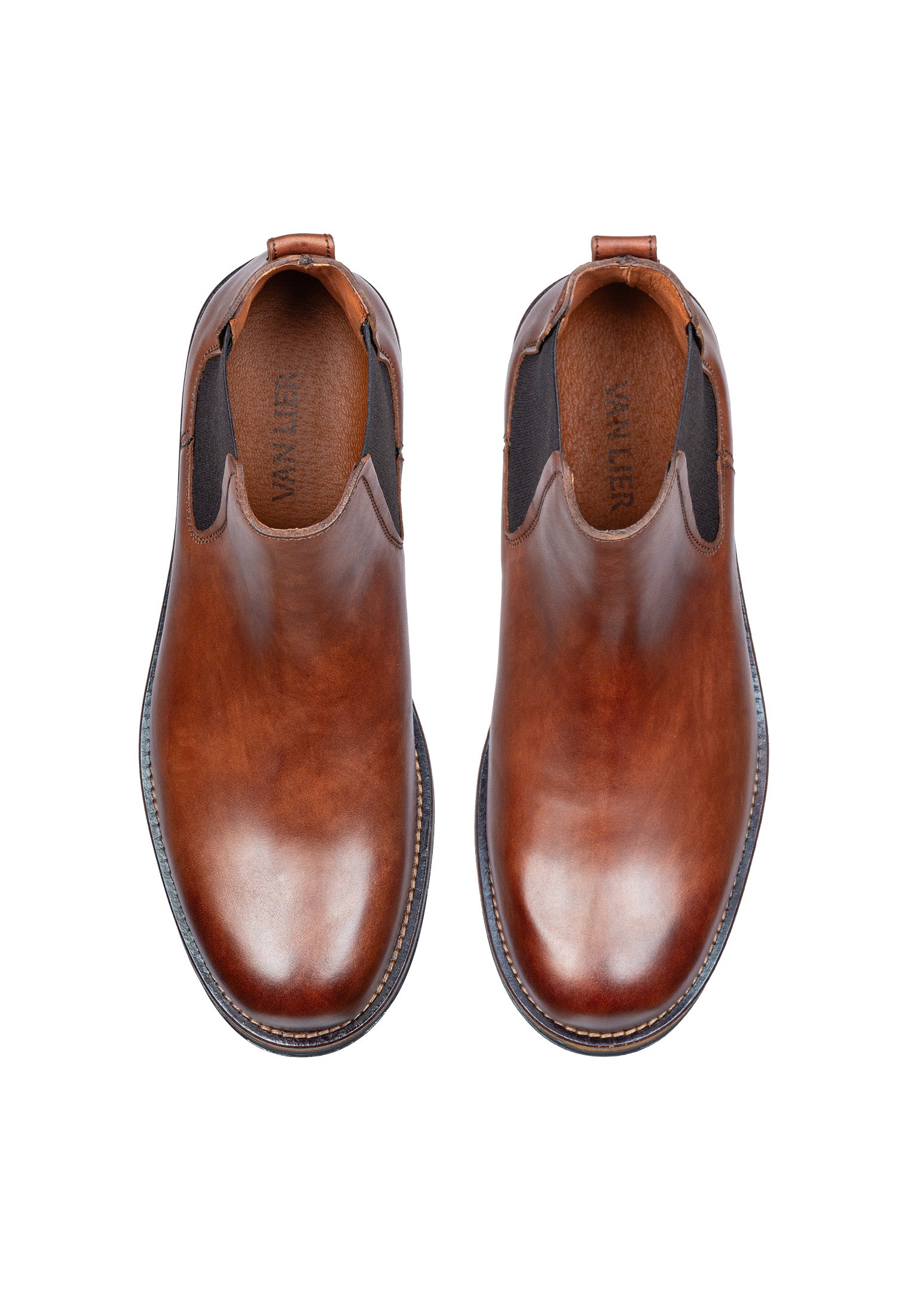 Hell cognac gladleren Fritz chelsea boot