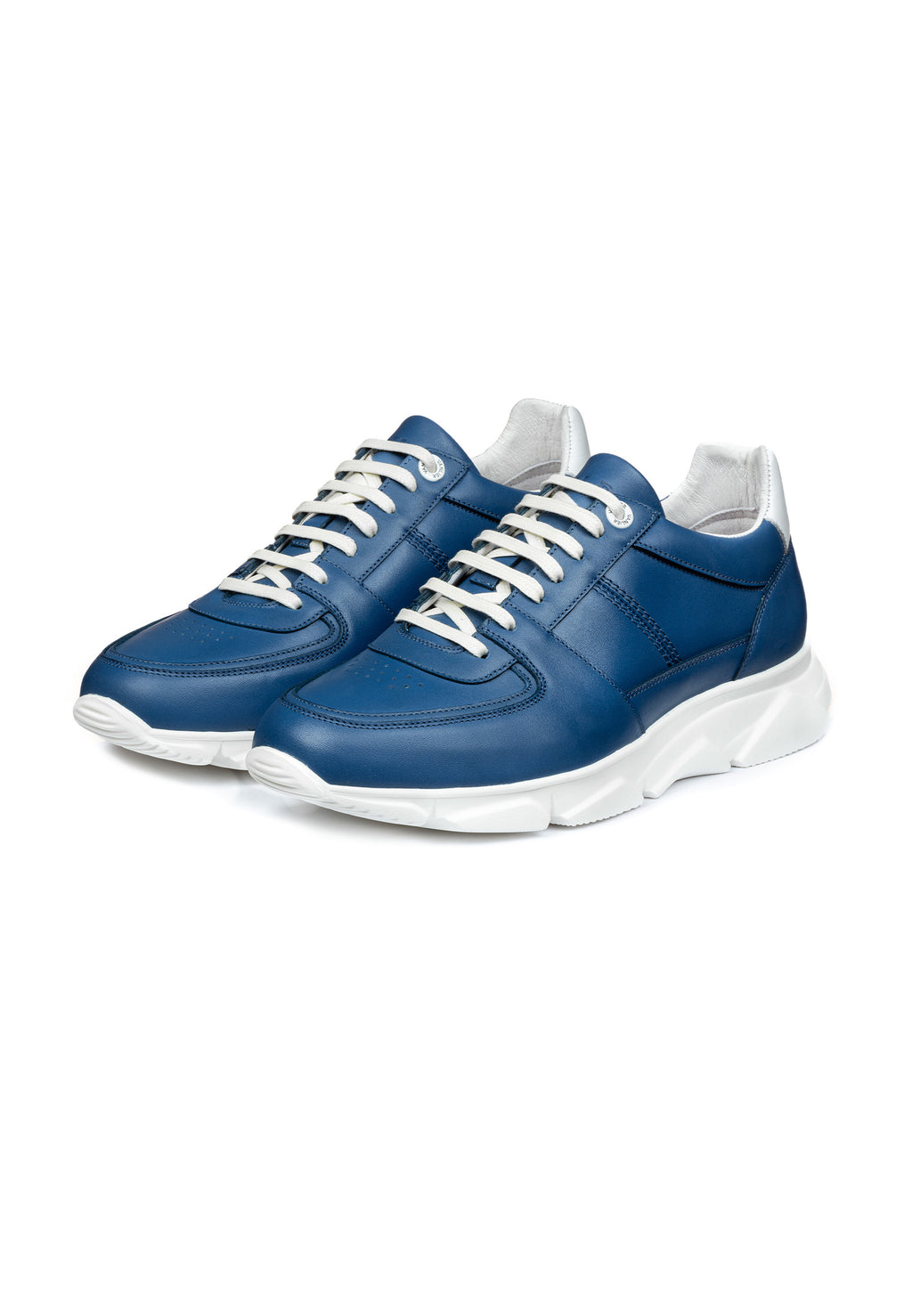 Blauwe leren Luca sneaker