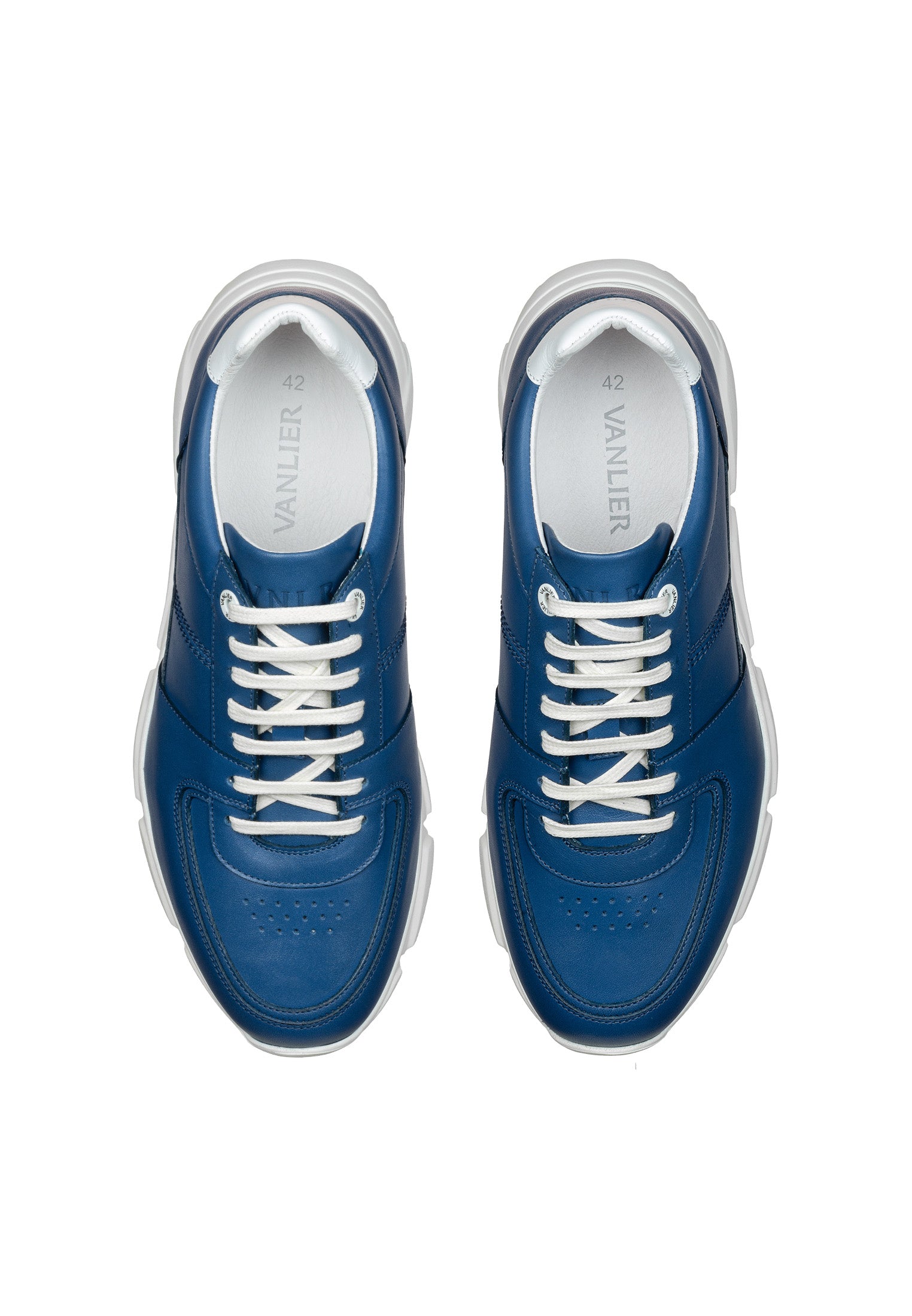 Blauwe leren Luca sneaker