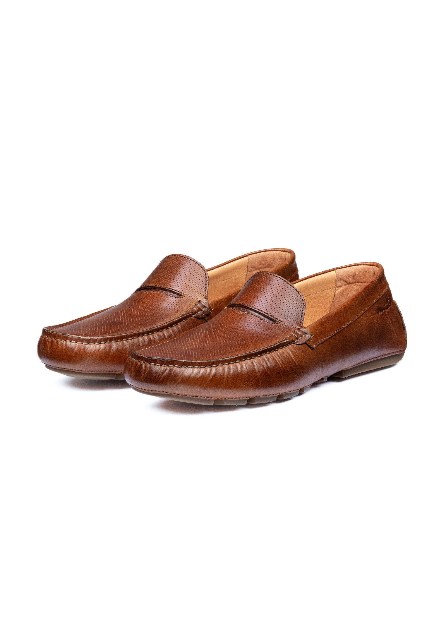 Bruin cognac gladleren Loafer