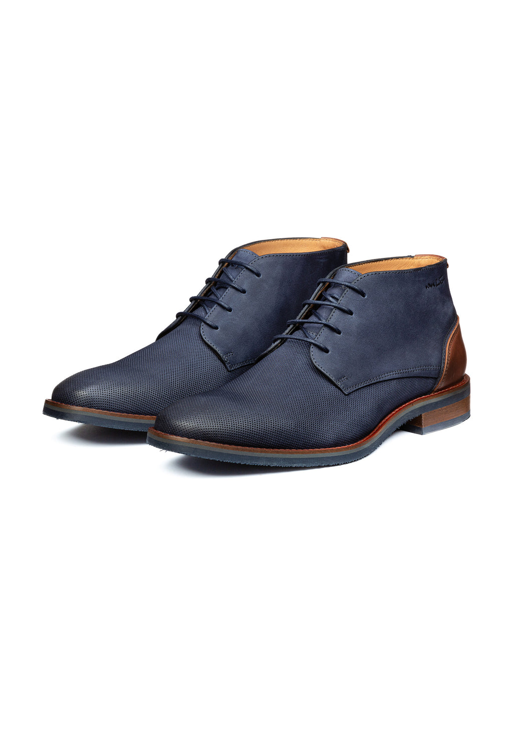 Navy Nubuck Amalfi halbhohe Schnürschuhe