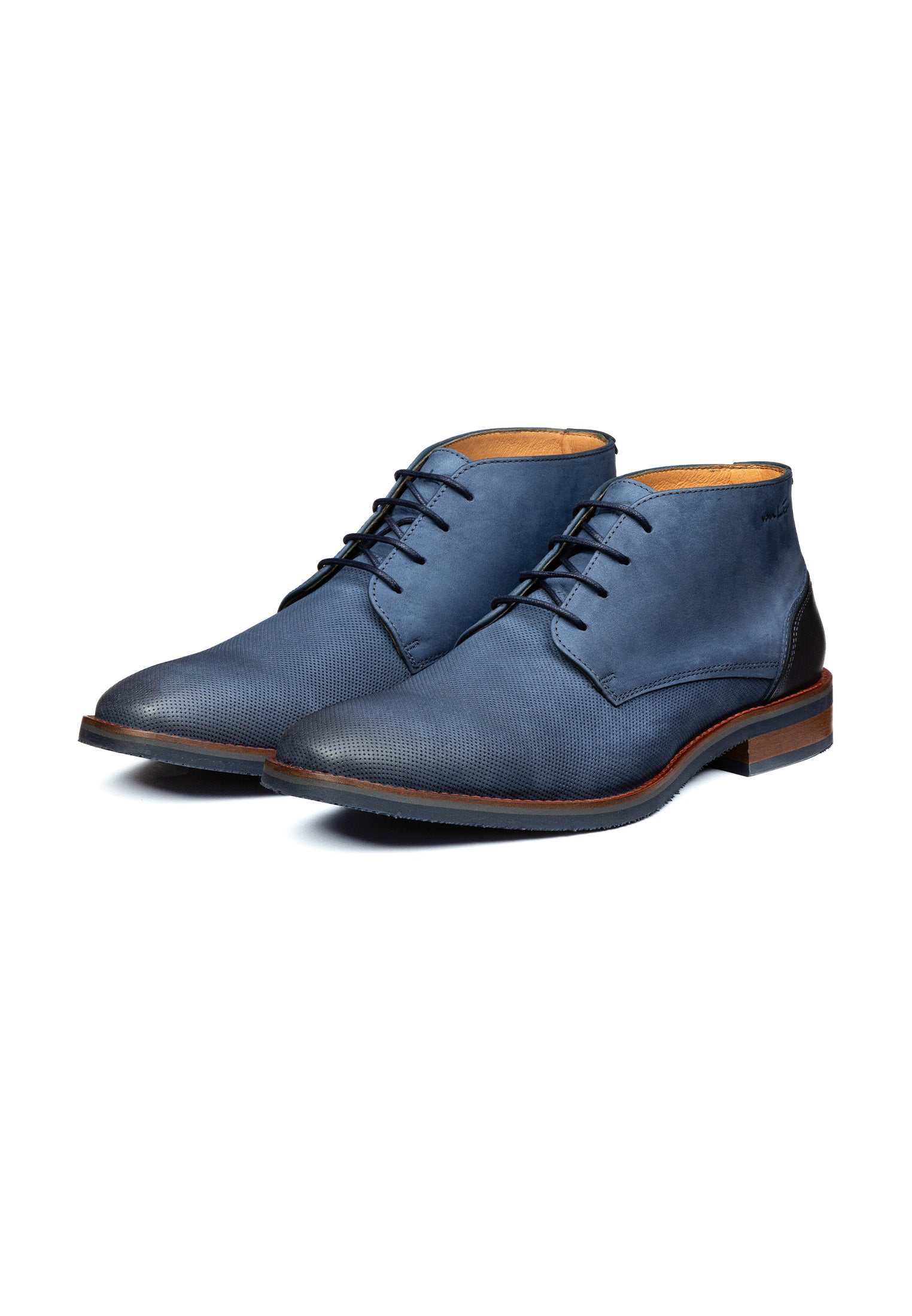 Blauer Nubuk Amalfi halbhoher Schnürschuh