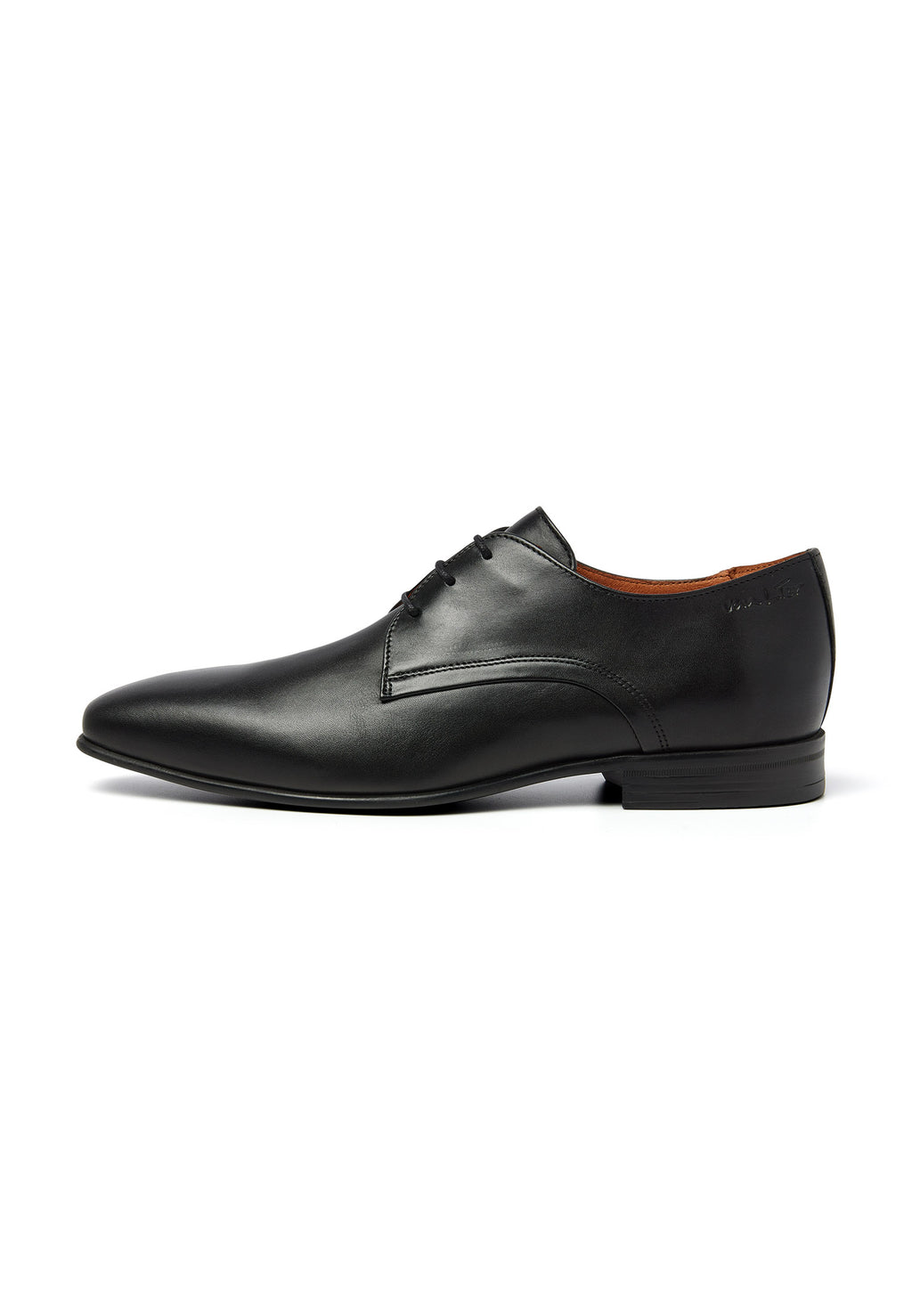 Zwart gladleren Sanremo veterschoen