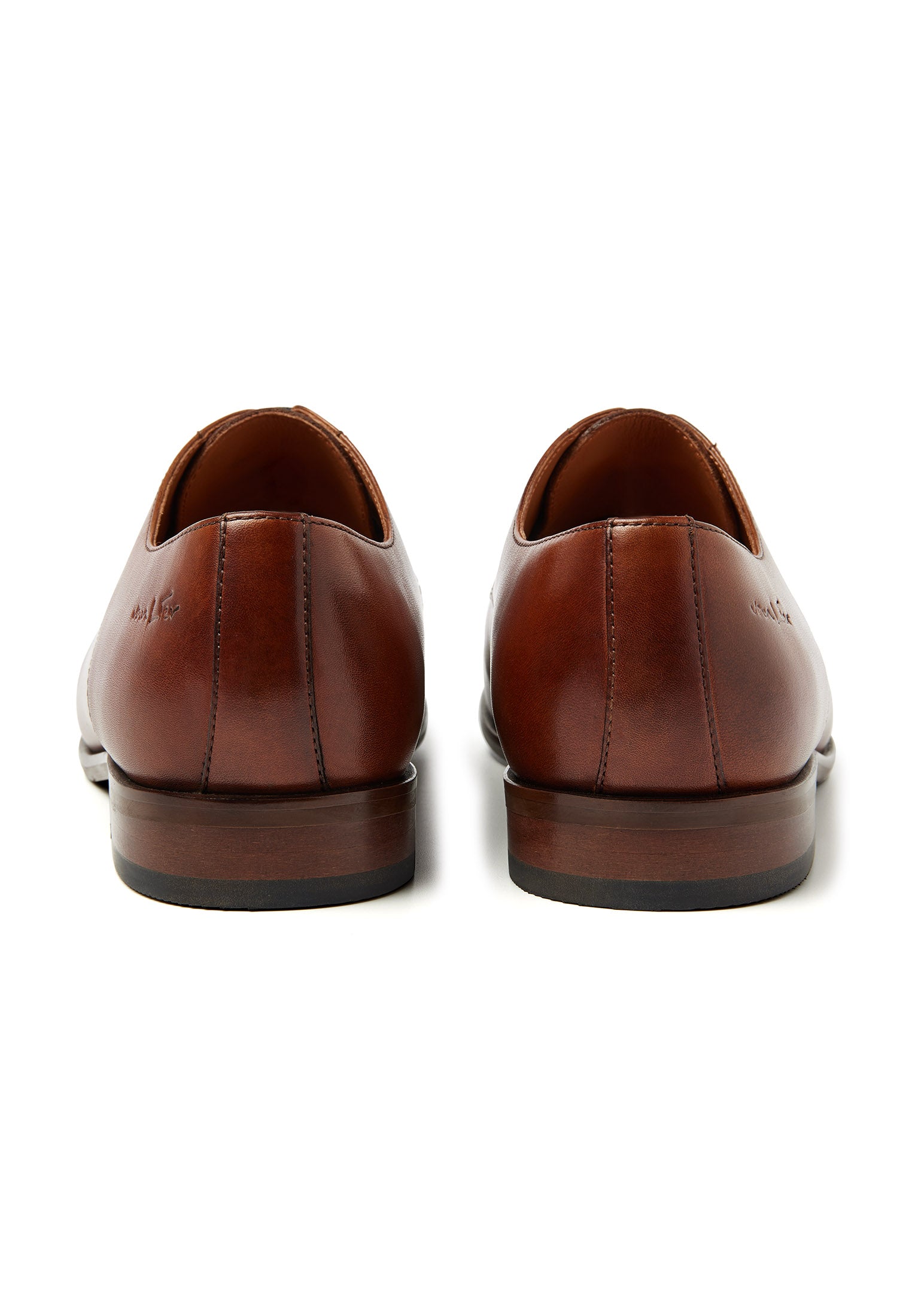 Cognac gladleren Egeus veterschoen