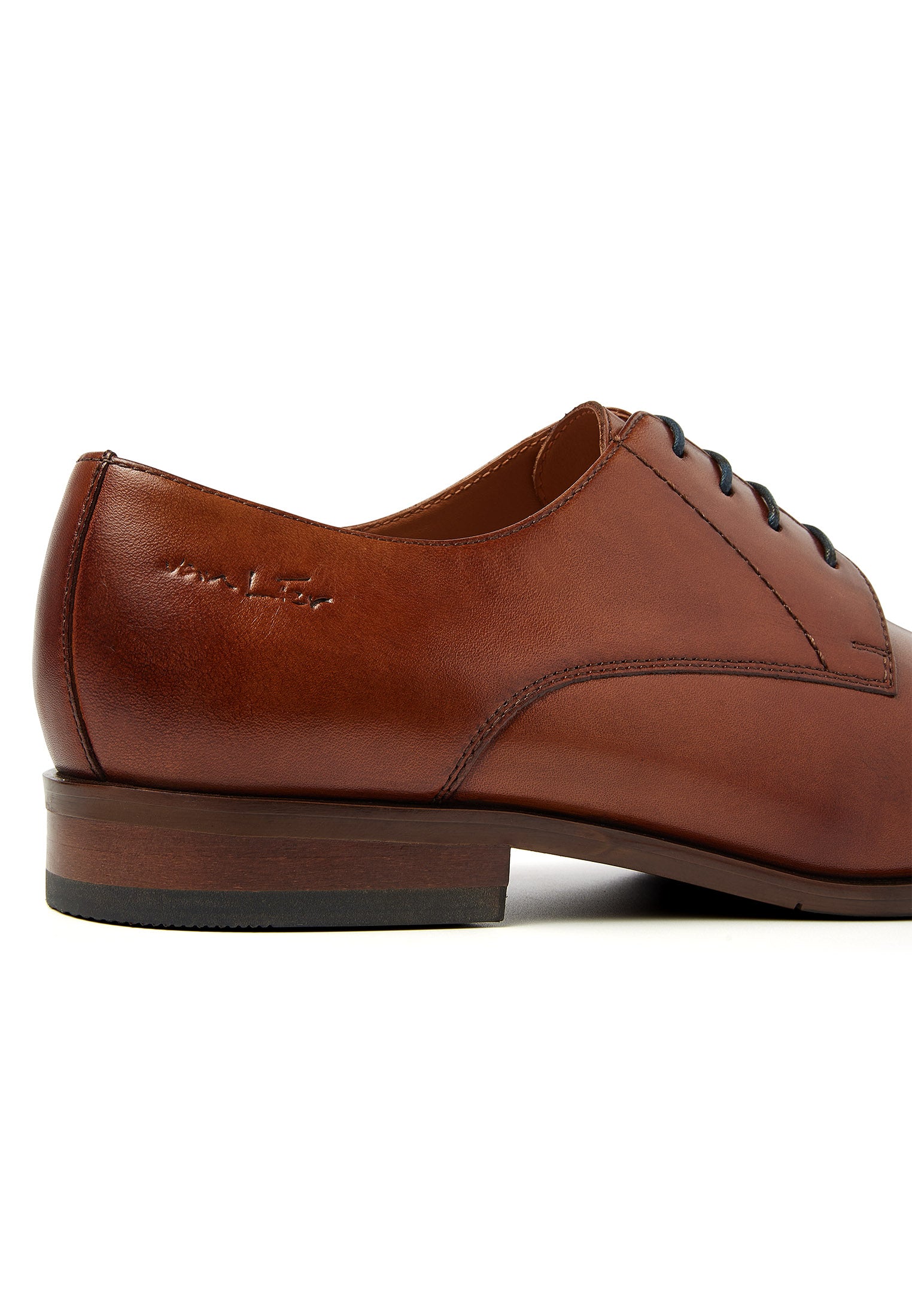 Cognac gladleren Egeus veterschoen