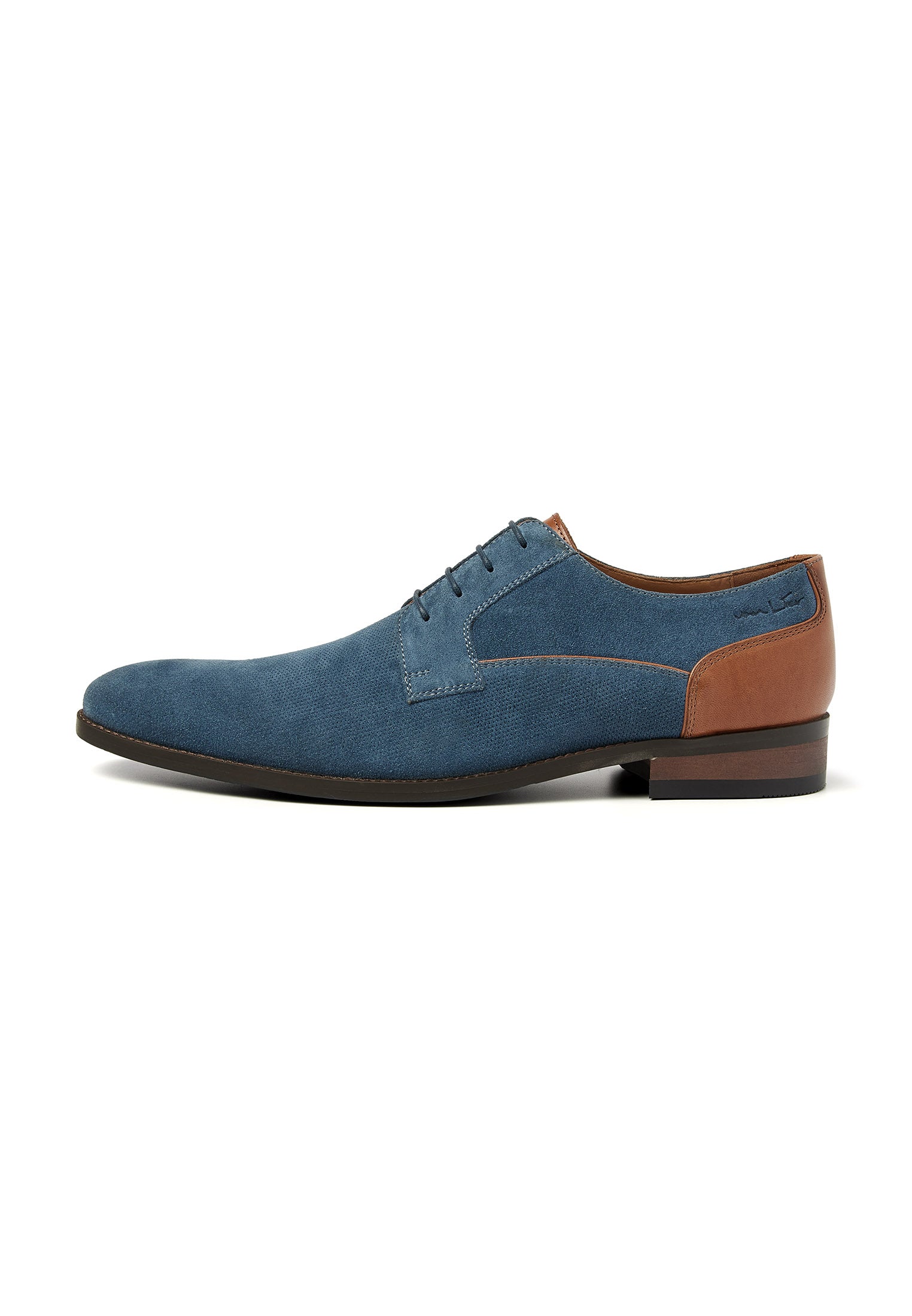 Blaues Wildleder Vienna Schnürschuh