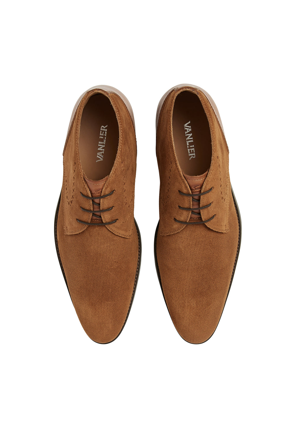 Cognac suède Vienna halflange veterschoen