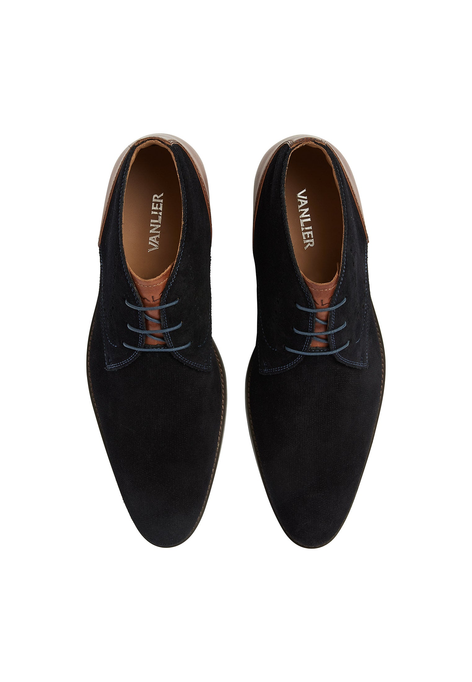 Navy Wildleder Vienna halbhoher Schnürschuh