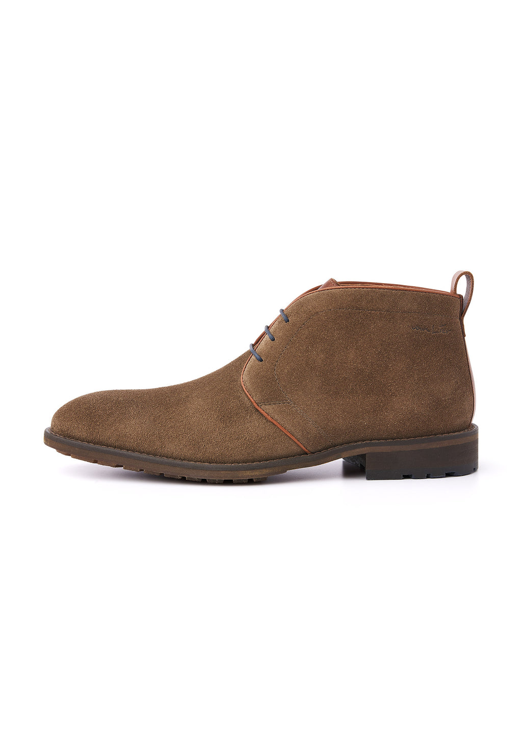 Taupe suède Montana halfhoge veterschoen