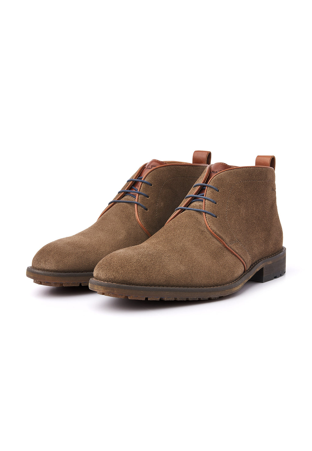 Taupe suède Montana halfhoge veterschoen