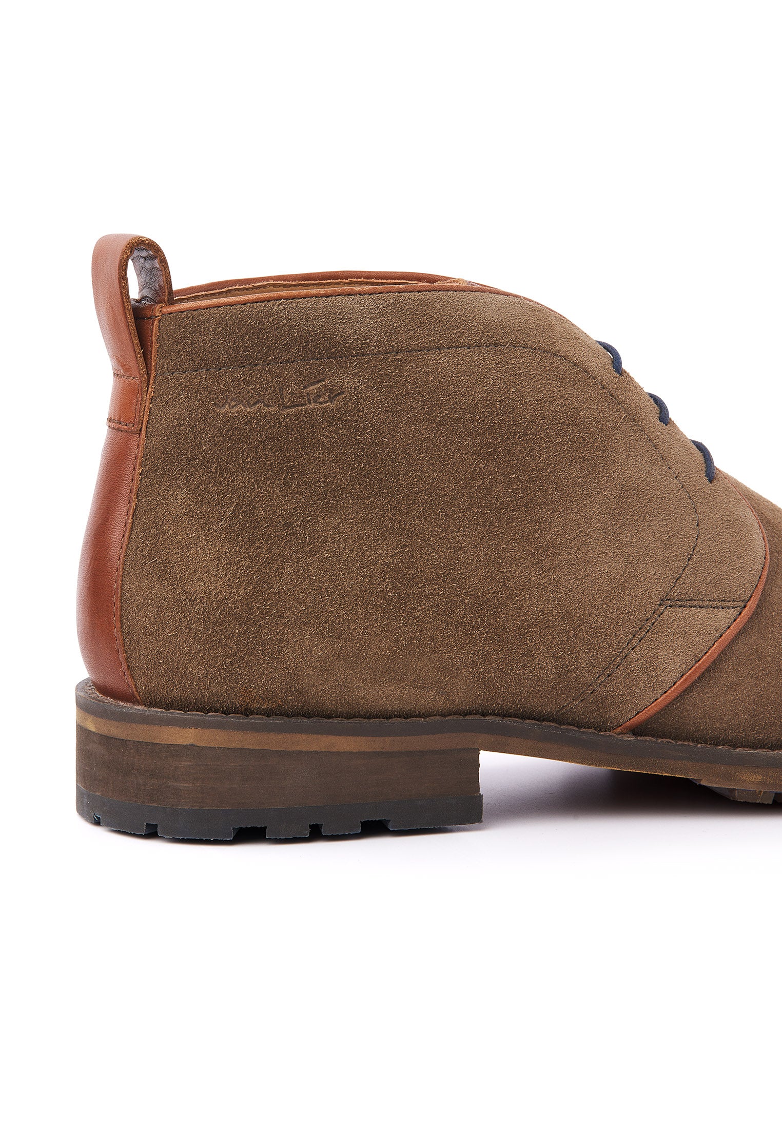 Taupe suède Montana halfhoge veterschoen