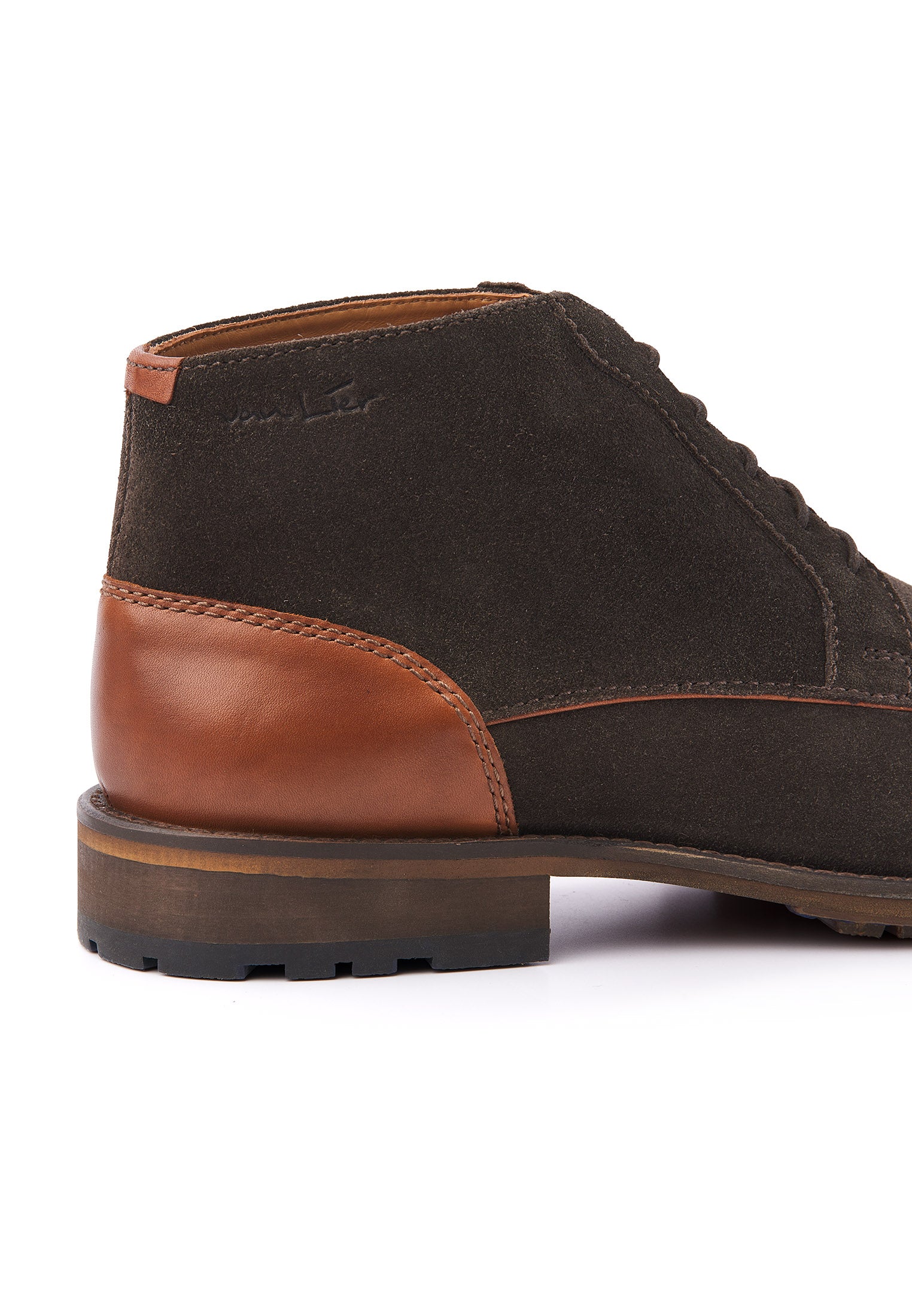 Testa di moro Bruin suède Montana halfhoge veterschoen