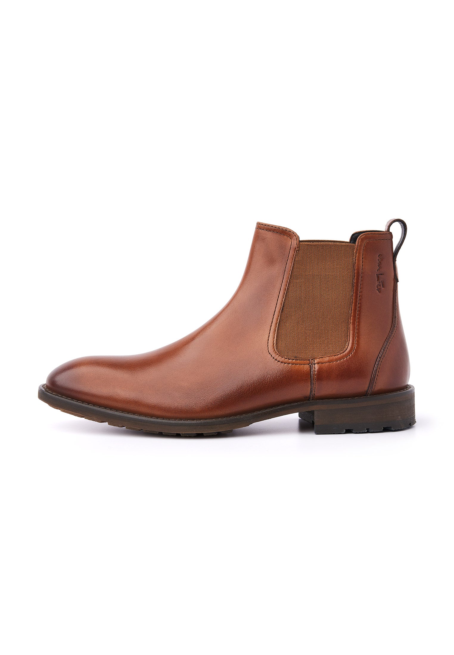 Cognac gladleren Montana chelsea boot