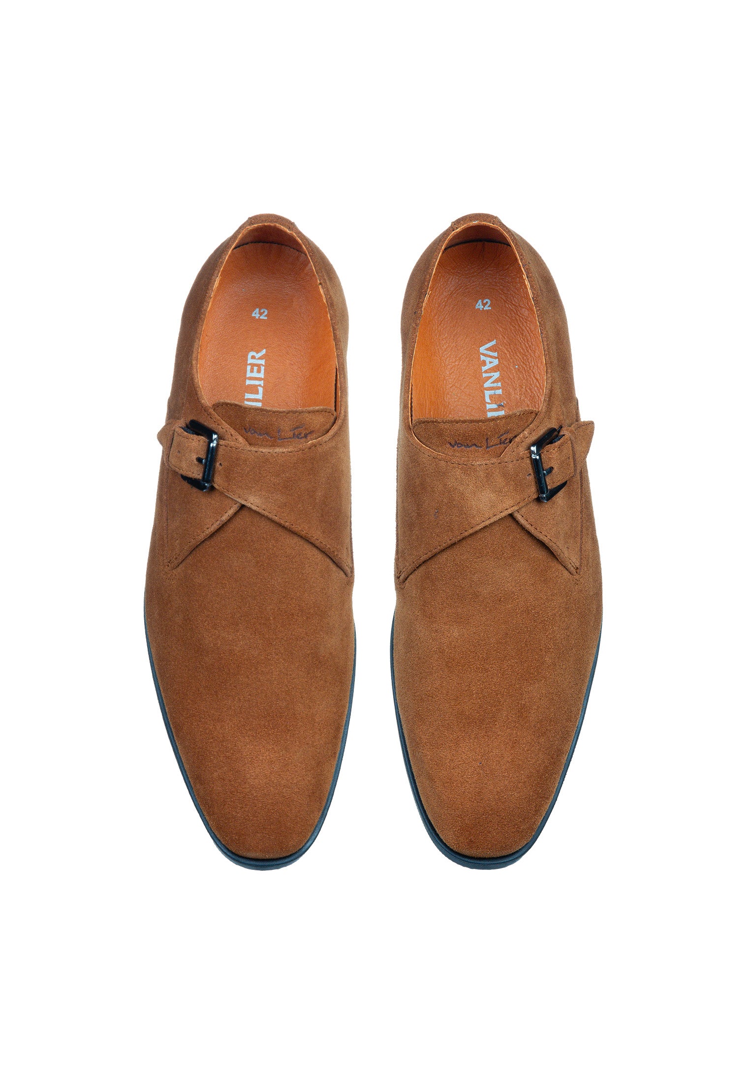 Cognac Wildleder Riva Schnallenschuh