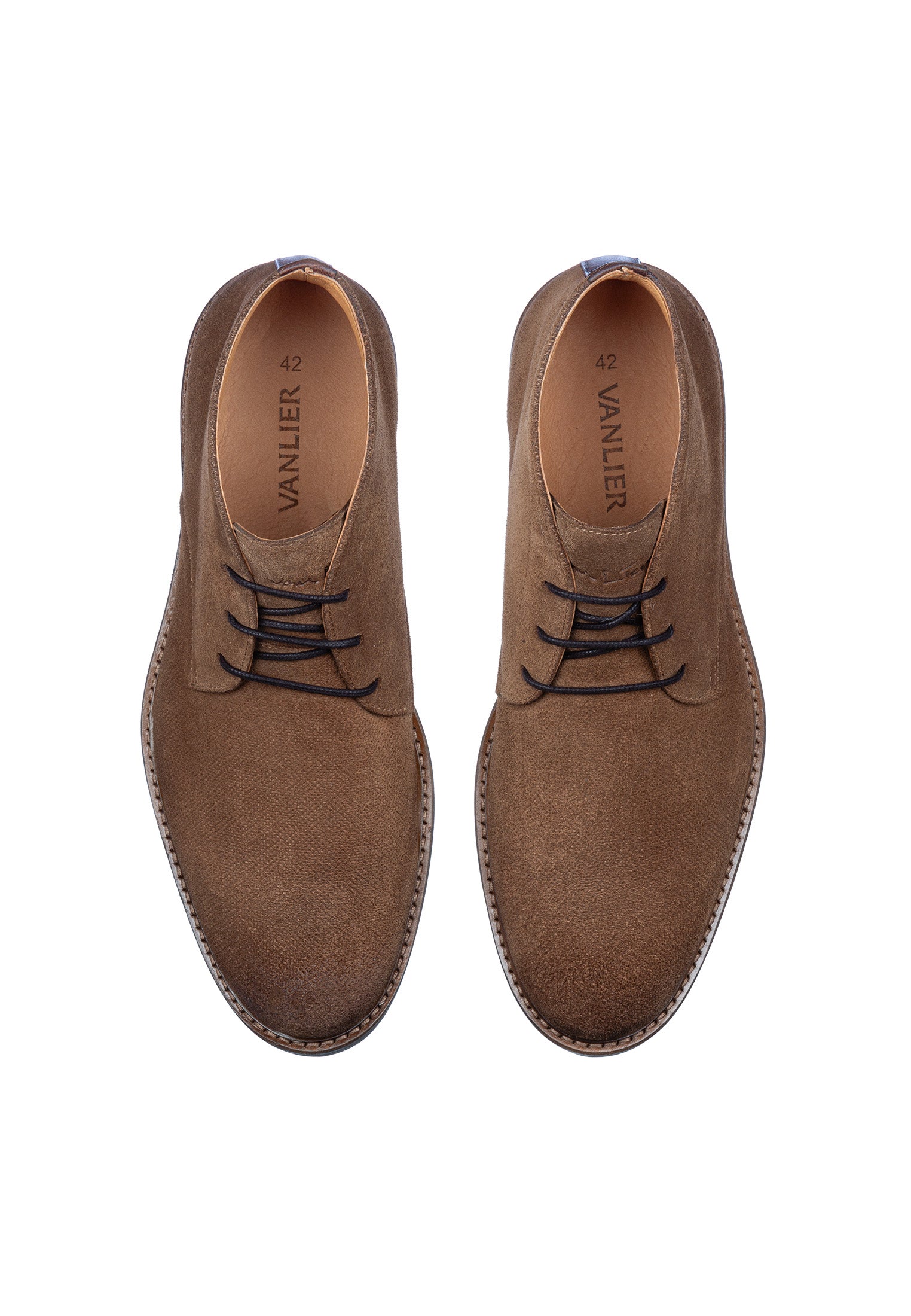 Roest cognac suède Rigi halflange veterschoen