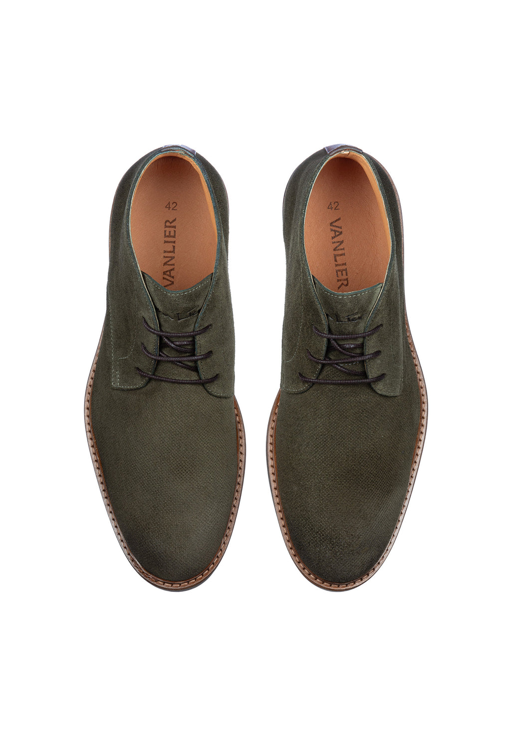 Grau-grüner Wildleder Rigi Schnürschuh