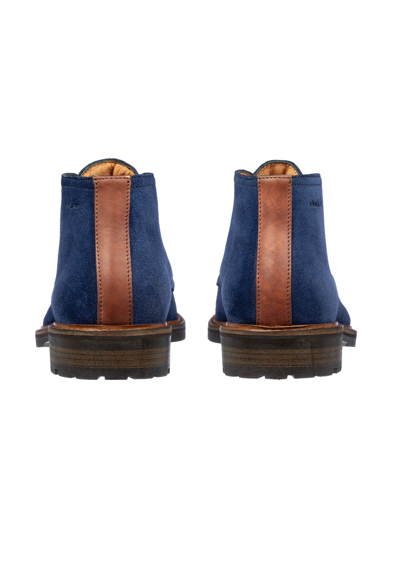 Blaues Wildleder Rigi halbhoher Schnürschuh