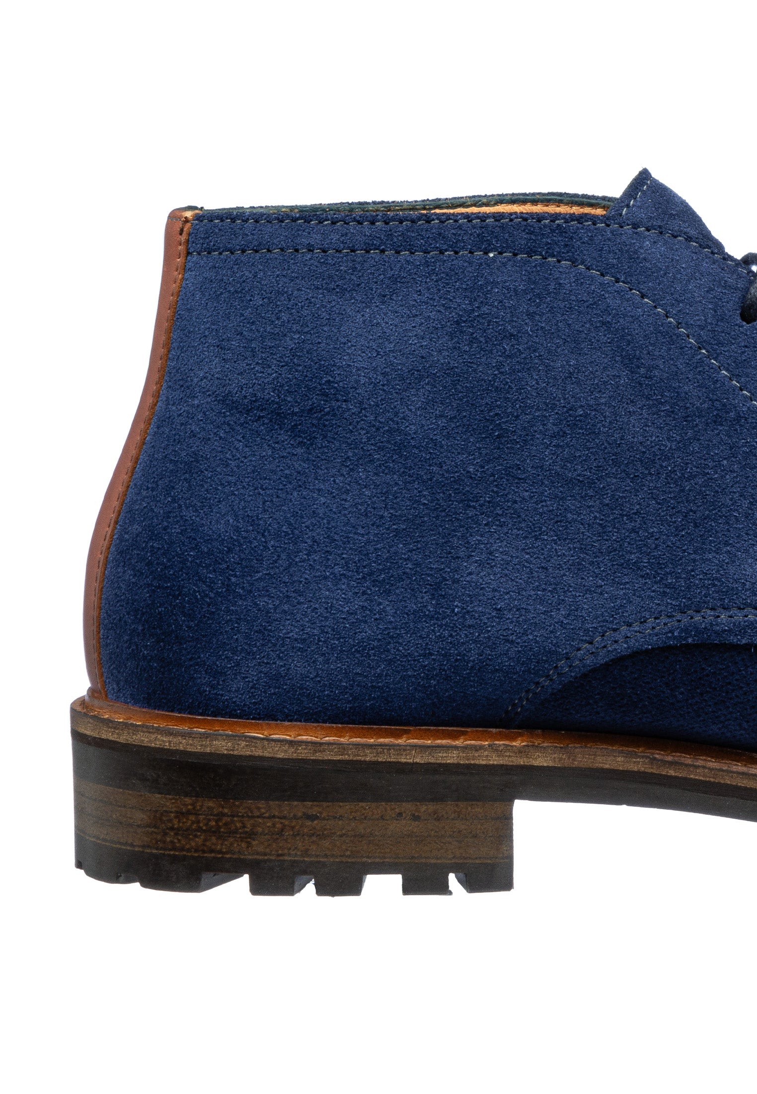 Blaues Wildleder Rigi halbhoher Schnürschuh