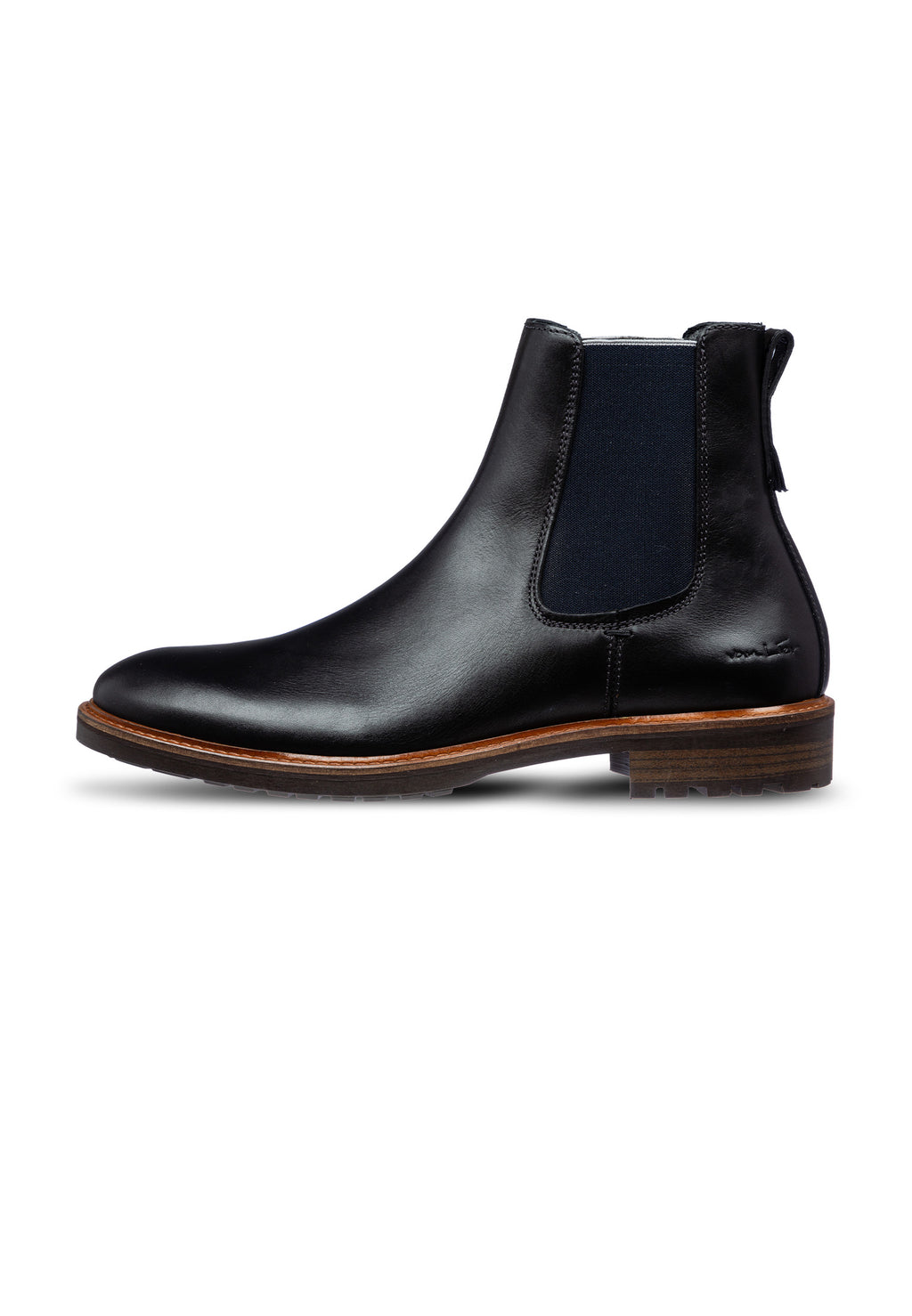 Schwarzer Glattleder Rigi Chelsea Boot