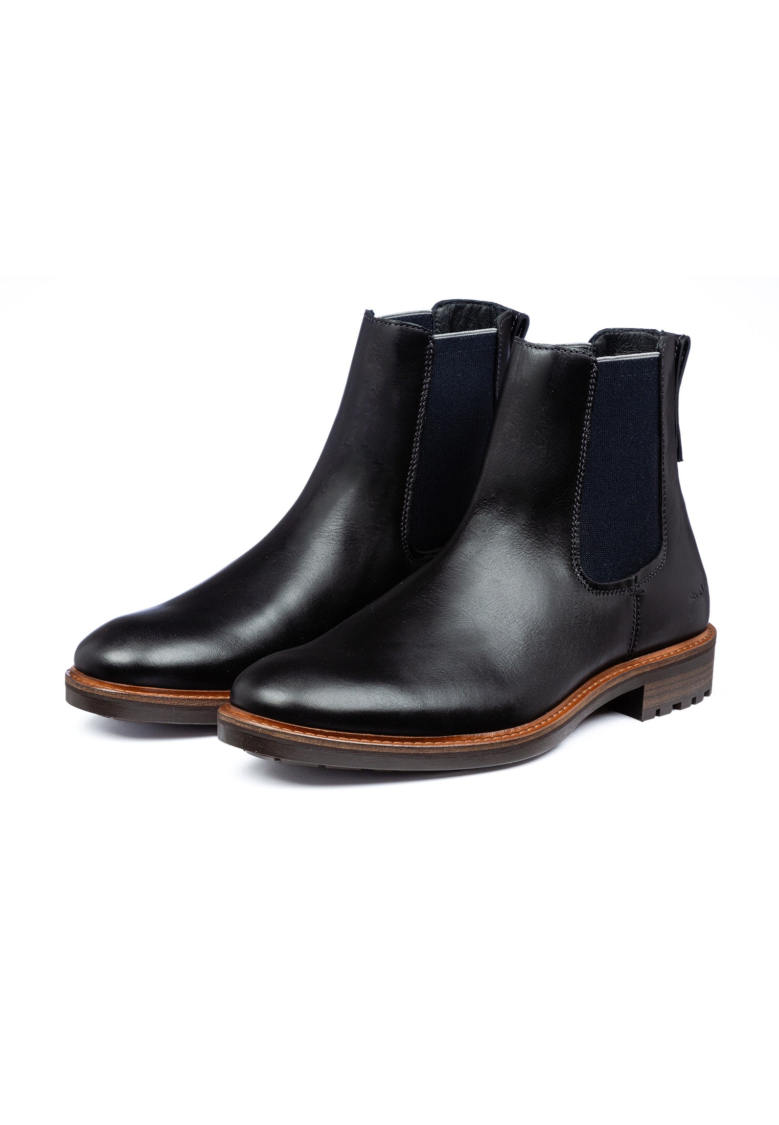 Schwarzer Glattleder Rigi Chelsea Boot
