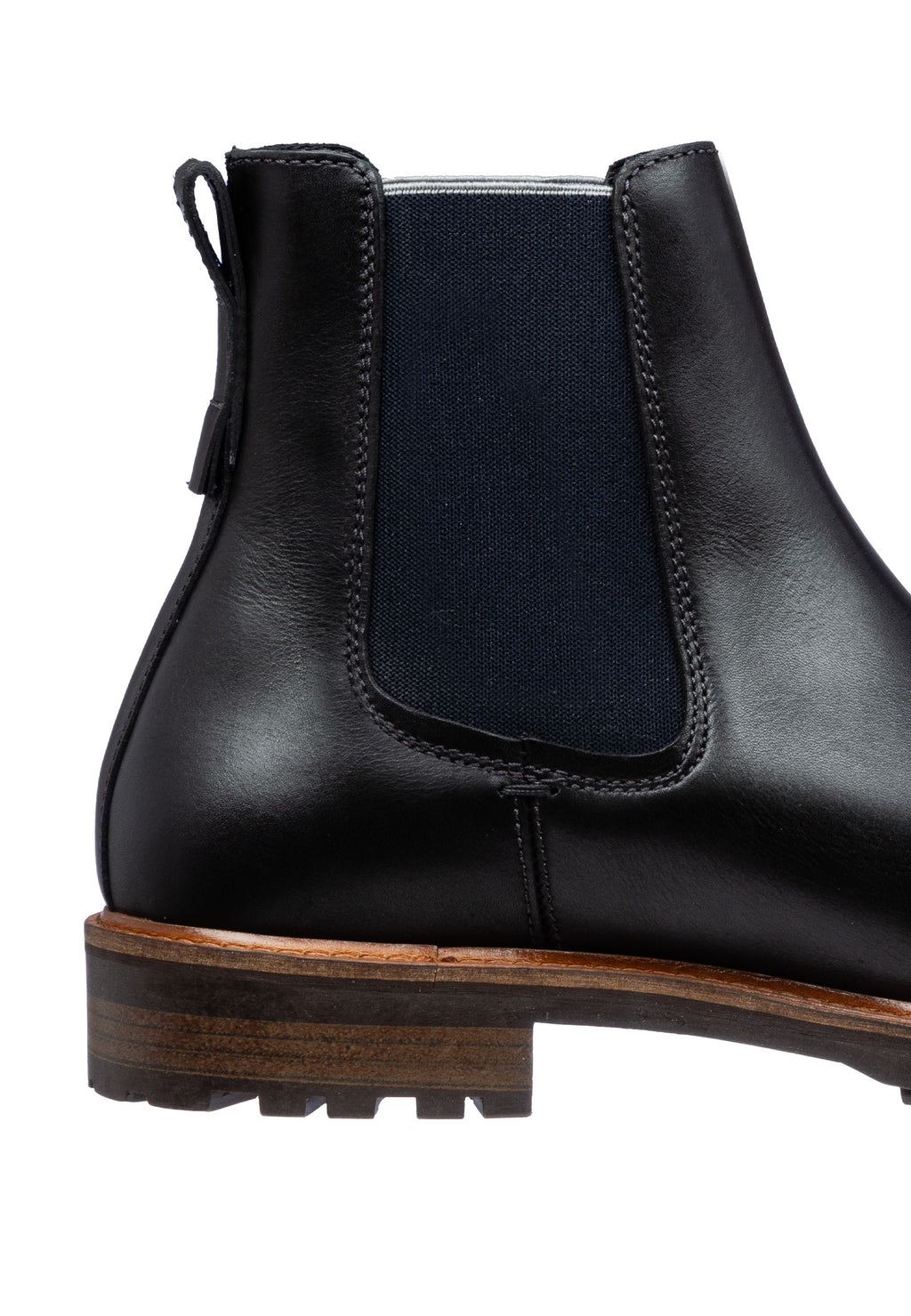 Schwarzer Glattleder Rigi Chelsea Boot