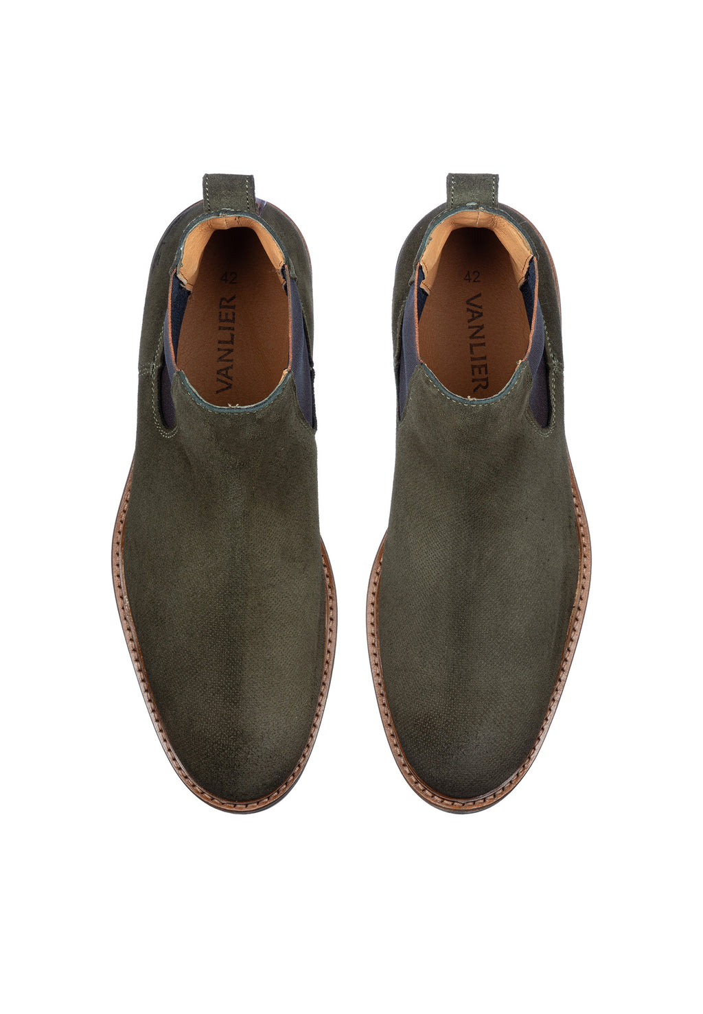 Grau-grüner Wildleder Rigi Chelsea Boot