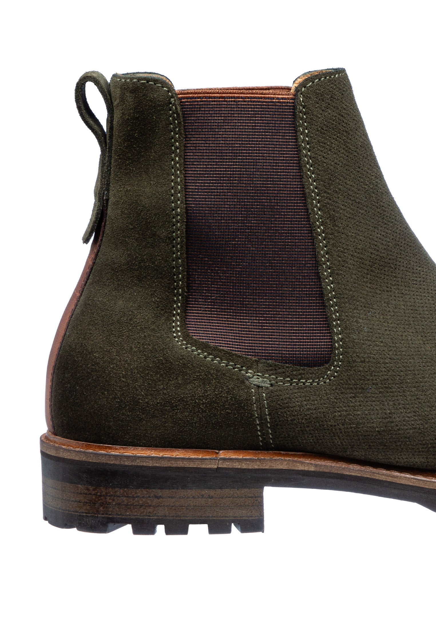 Grau-grüner Wildleder Rigi Chelsea Boot