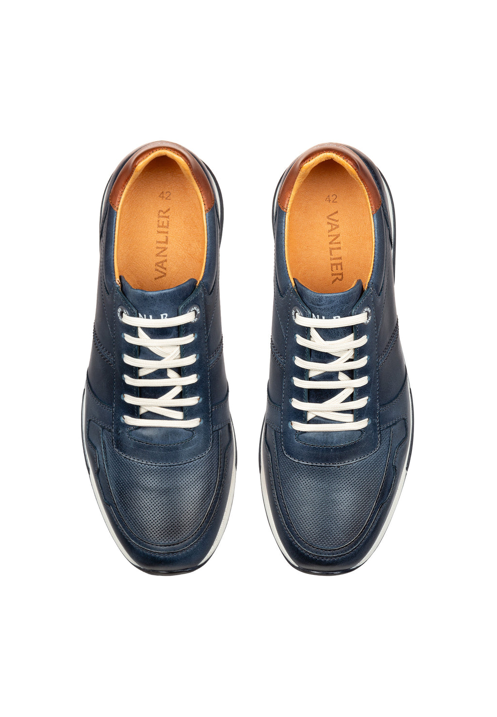 Blauw leren Positano sneaker