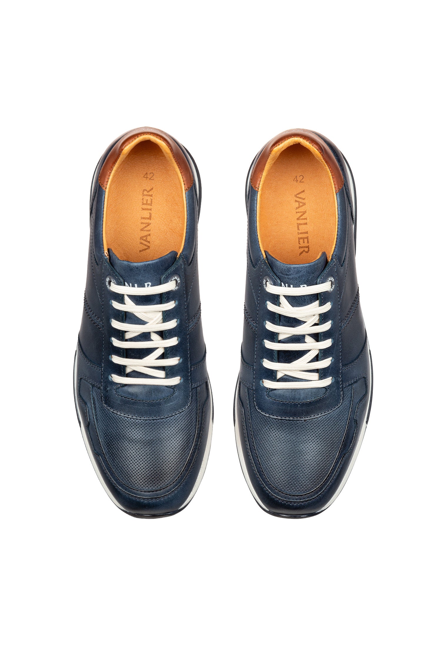Blauw leren Positano sneaker
