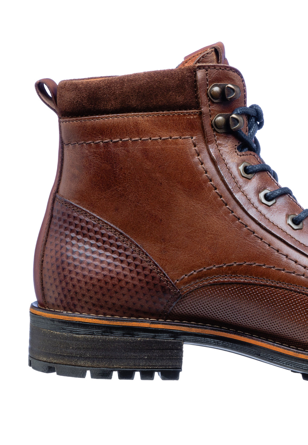 Bruin cognac gladleren Fritz boot