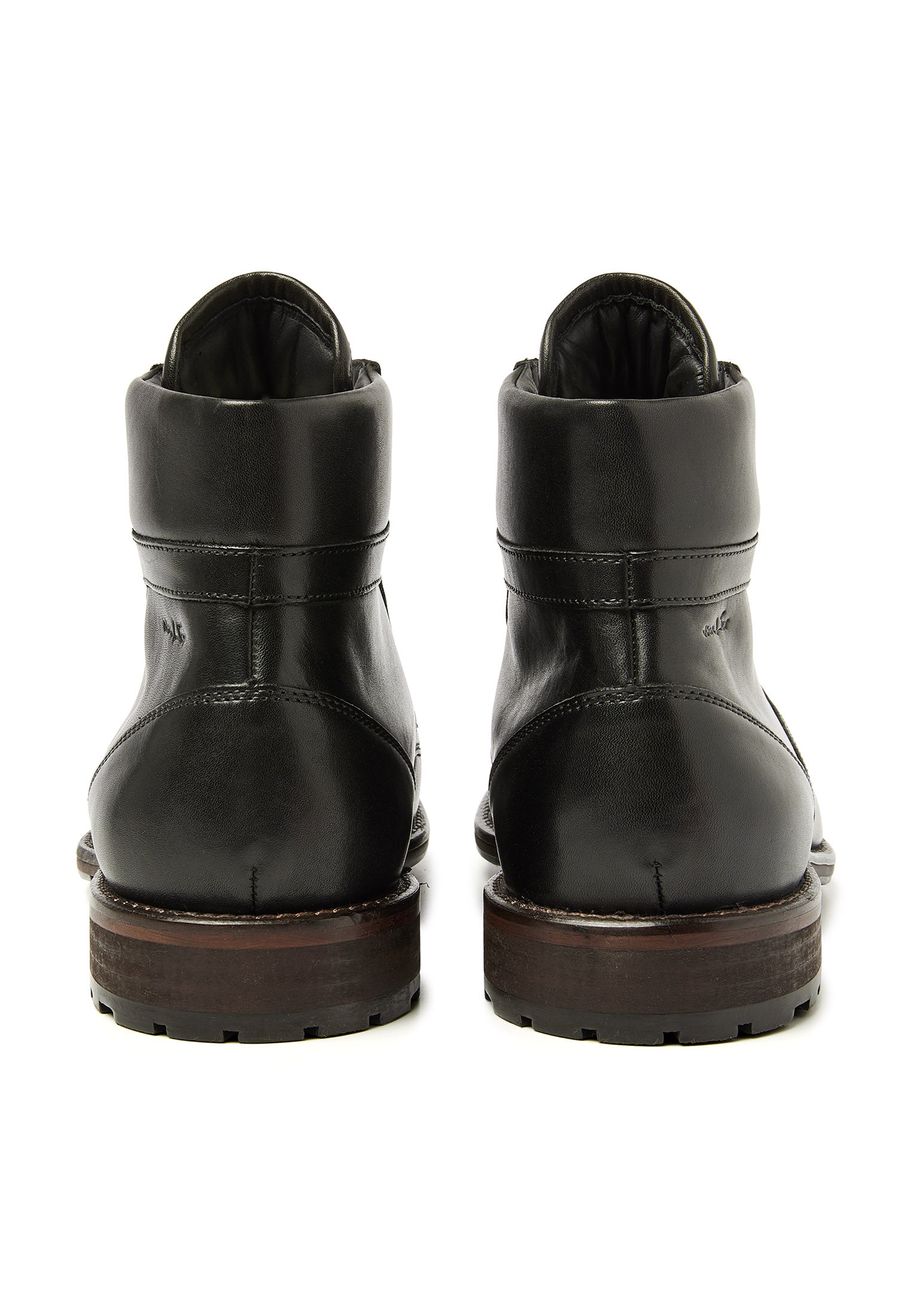 Schwarzer Glattleder-Henry-Boot