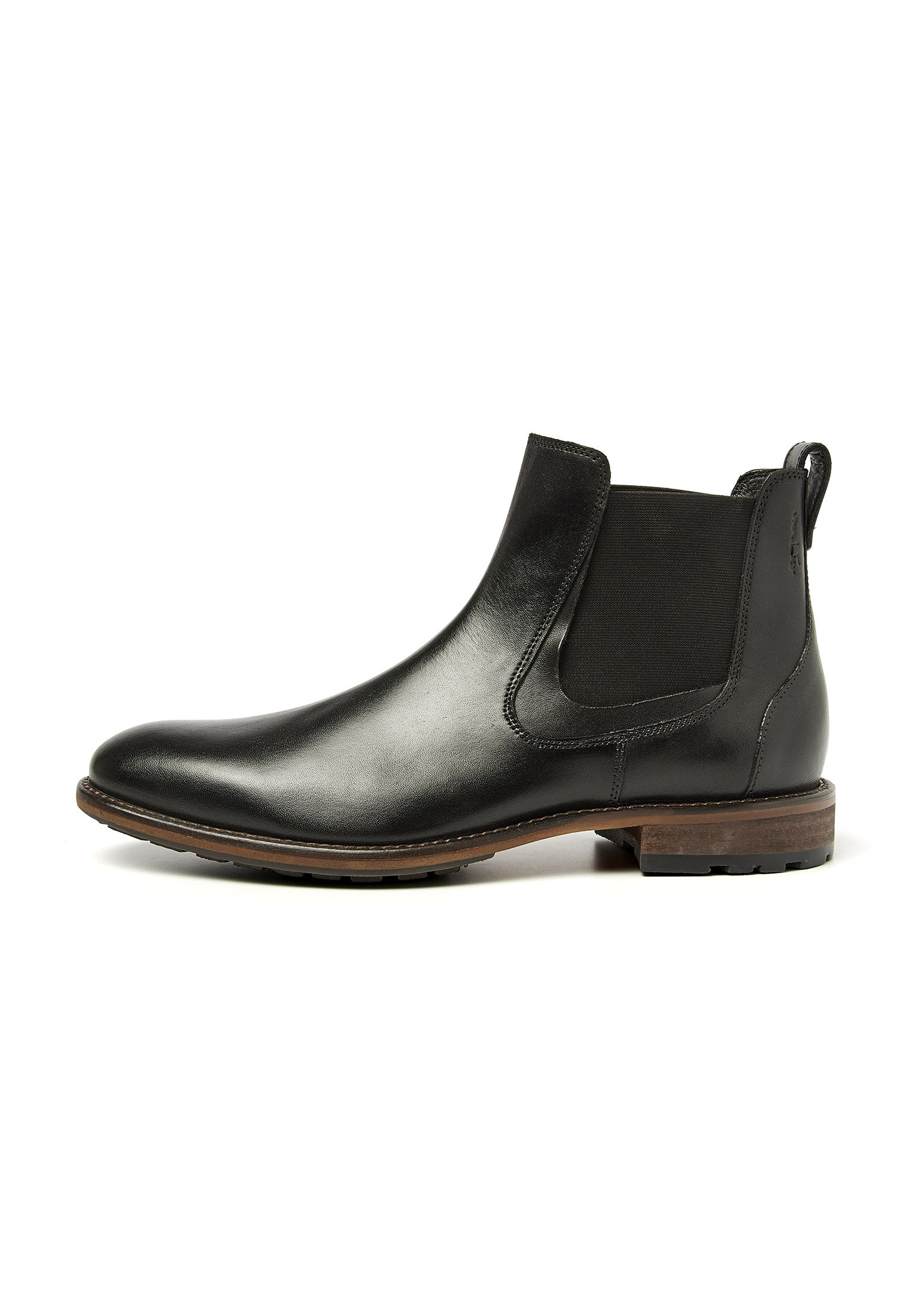 Schwarzer Glattleder Henry Chelsea Boot