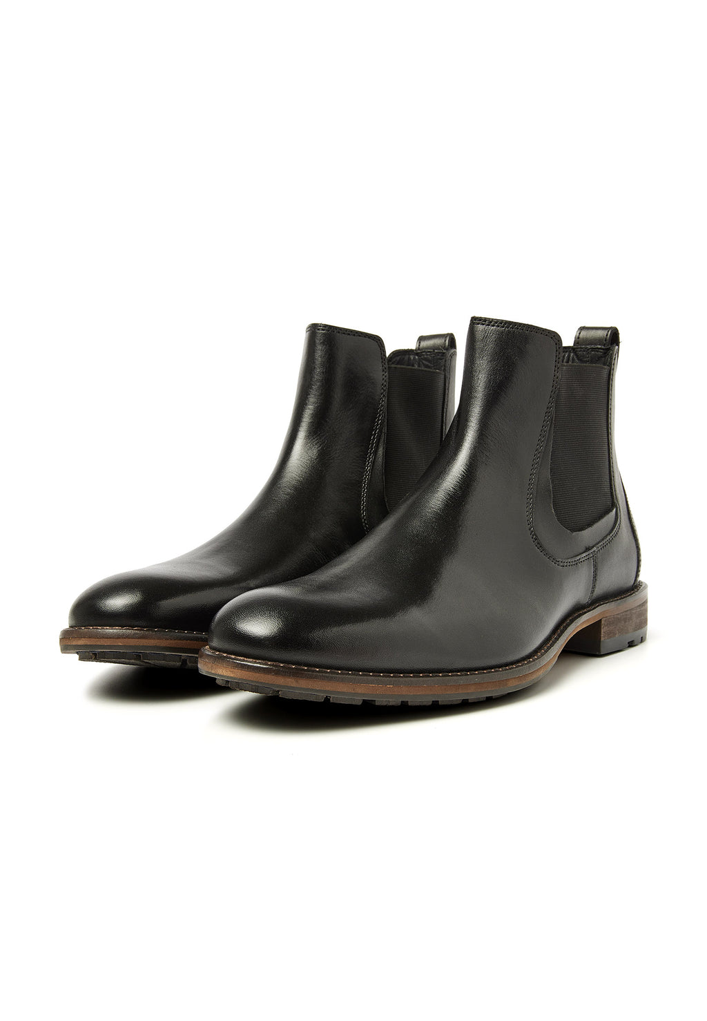 Schwarzer Glattleder Henry Chelsea Boot