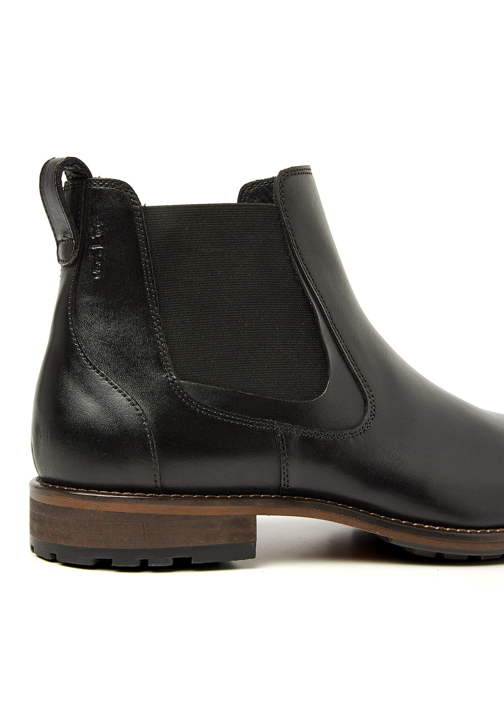 Schwarzer Glattleder Henry Chelsea Boot