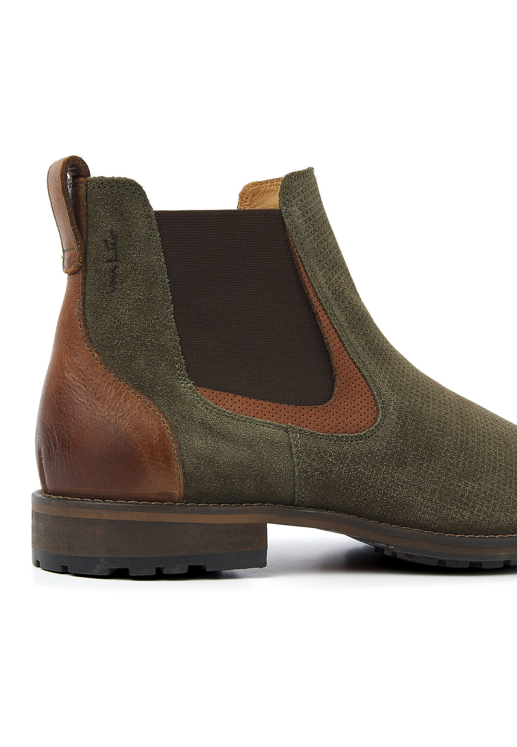 Grau-grüner Wildleder-Chelsea-Boot